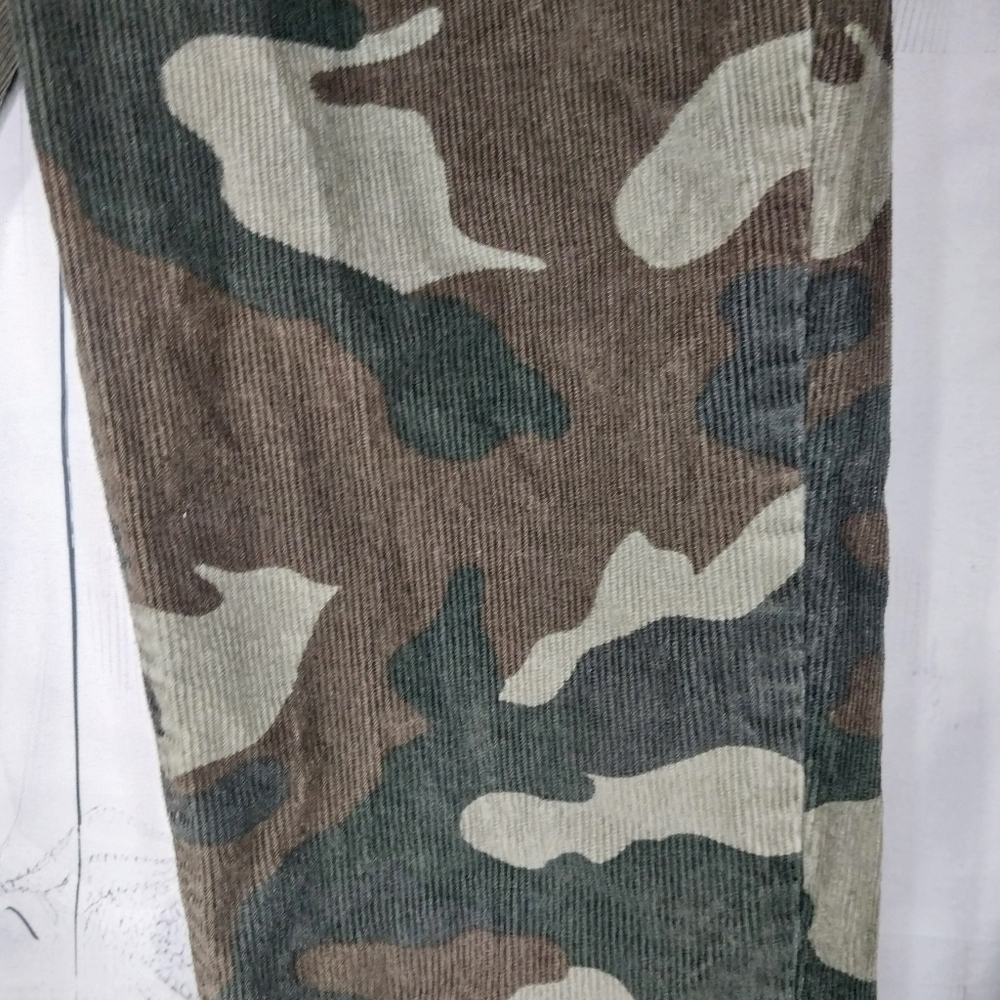 AMERICAN EAGLE Camouflage Super Stretch Corduroy Retro Edgy Festival Pants - Picture 4 of 15